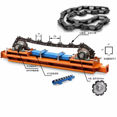 Enkelsporige industriële transportketting ingesloten ijzeren koolstofstaal boven het hoofd