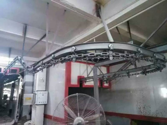 1.5KW Overhead Monorail Conveyor Systems Wielwagen voor ingekapselde rupsketting