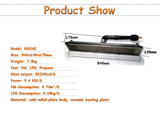 NG LPG Infrarood Gas Pizza Oven Propaan Brander HD242 Gegalvaniseerde Plaat Keramische Plaat